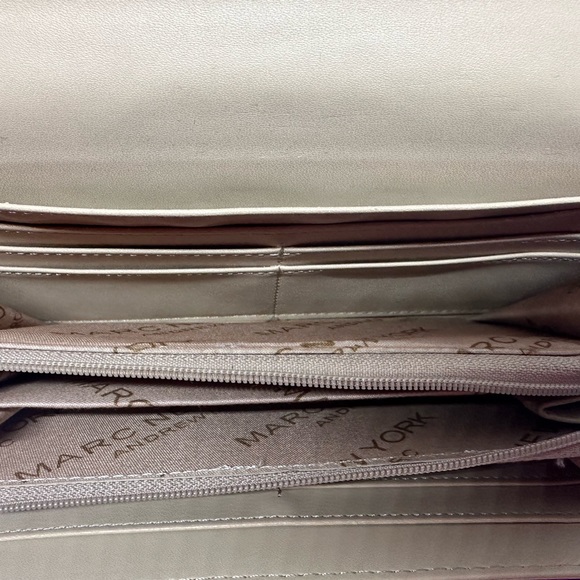 Purple & Cream Floral Leather Wallet By Marc New York - Picture 10 of 13